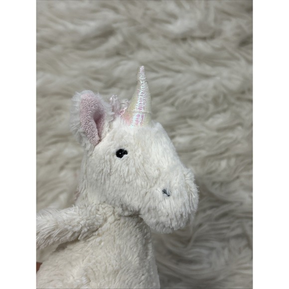 Jellycat London Bashful Unicorn White Pink Mane Plush 8" Stuffed Animal Retired - Picture 6 of 11